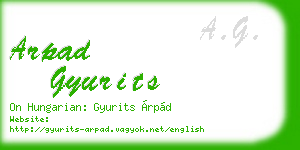 arpad gyurits business card